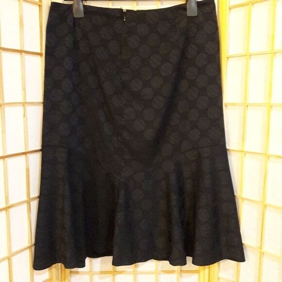 Style & Co.Black Circle Print Lined Flare Skirt 12 - Picture 2 of 5